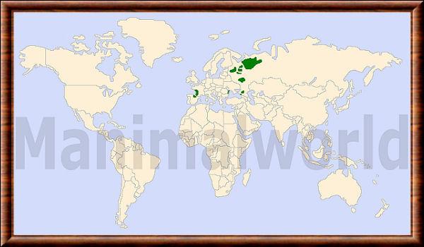 Mustela lutreola distribution